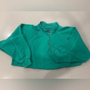 Lands' End Green  Zip-Up Unisex Sweatshirt